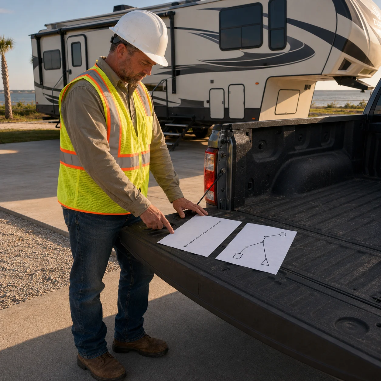 Plant worker comparing a direct commute with routes to multiple Brazoria County facilities.